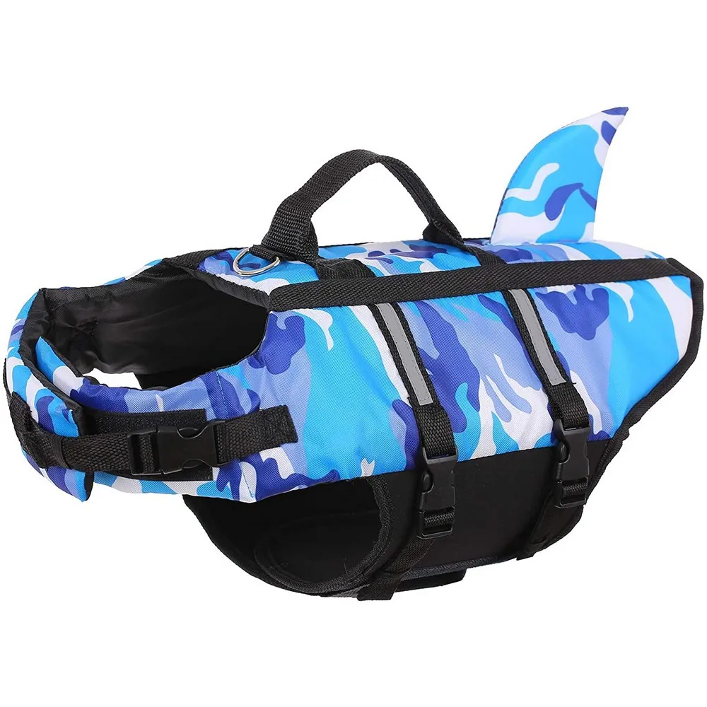 Dog Life Jacket - Rompi Pelampung Anjing Motif Kamuflase Hiu,
