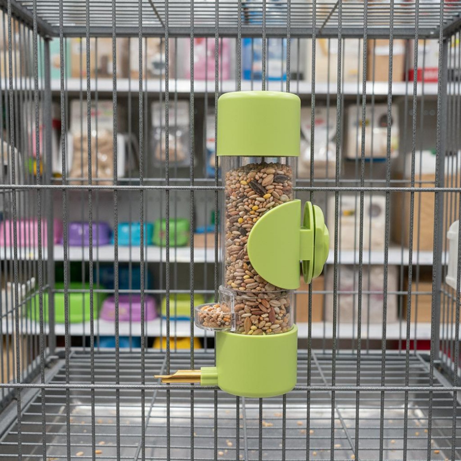 Pet Supplies Us - Pengumpan Pemisah Biji-bijian Anti Cipratan Tanpa