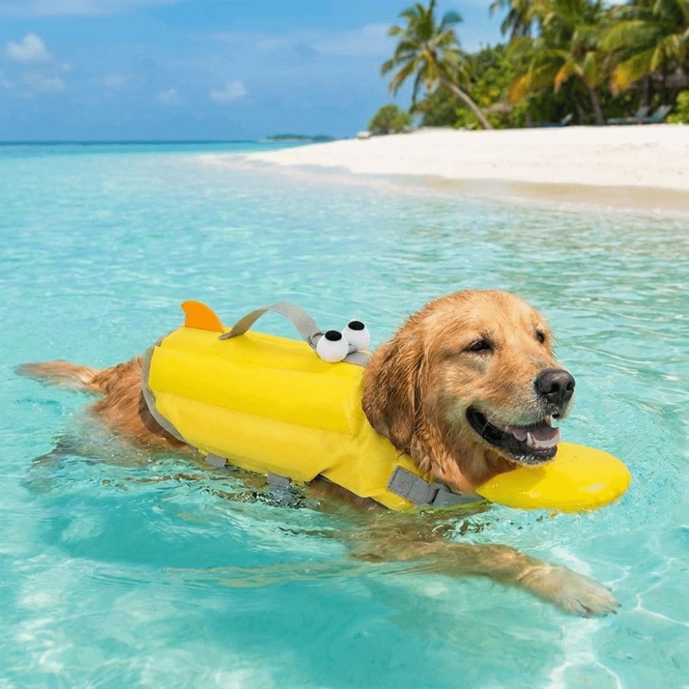 Dog Life Jacket - Jaket Pelampung Anjing yang Dapat Disesuaikan,