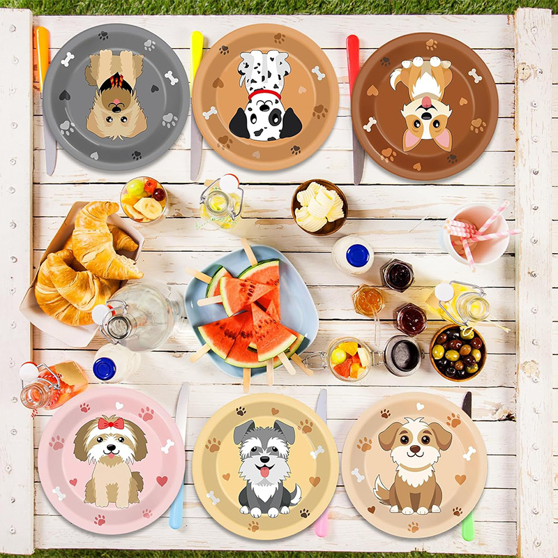 Pet Supplies For Dogs - Piring Kertas Dekorasi Pesta Anjing Kartun