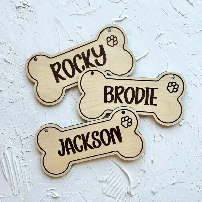 5PCS Tag Anjing Kayu Kustom -  - Pet Supplies Us ulasan dan harga