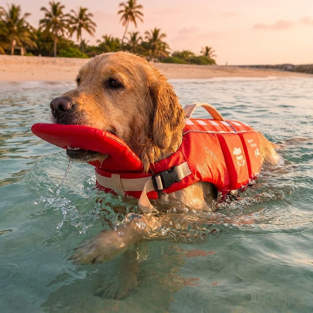 Jaket Pelampung Anjing Tahan A - Dog Life Jacket ulasan dan harga